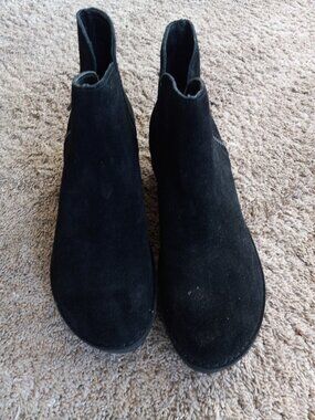 Kenneth Cole Reaction Black Zipper Felt Boots NEW 6.5